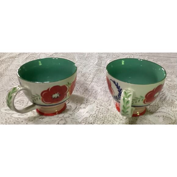 Set of 2 Grace's Teaware Fine Ceramic Floral Footed Tea Coffee Mug Cup - Picture 7 of 9